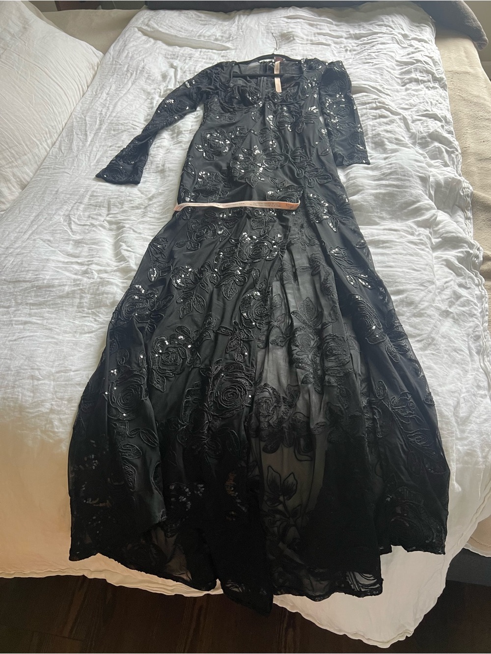 NWT Oh Polly Nazara Sheer Embellished Bodysuit Corset Gown Dress in Black - Picture 5 of 9